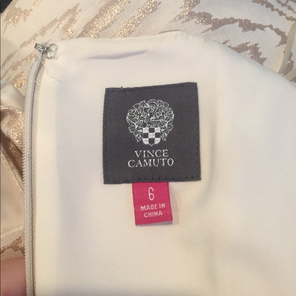 Vince Camuto Metallic Jacquard Fit & Flare Dress - Picture 6 of 6